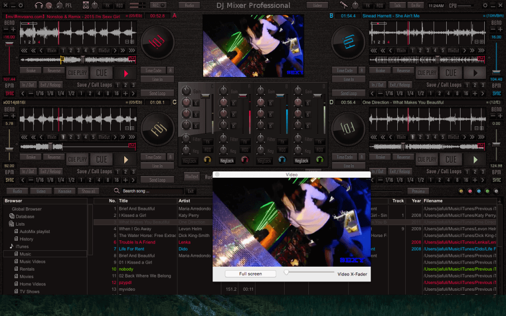 DJ Software, VJ software, vj mixing, DJ Mixing Software, DJ Mixer, music mixing, mp3 mixer, video mixing, looping, DJ remixing, vinyl simulation, Beat-matching, mix karaoke, iTunes mix software.